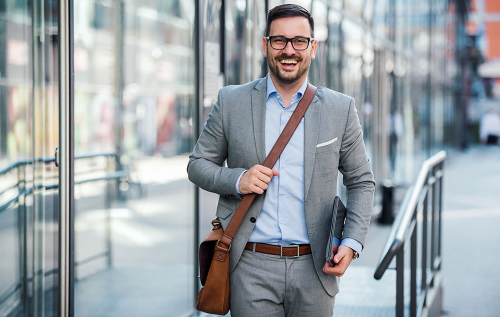 Man walking down the street