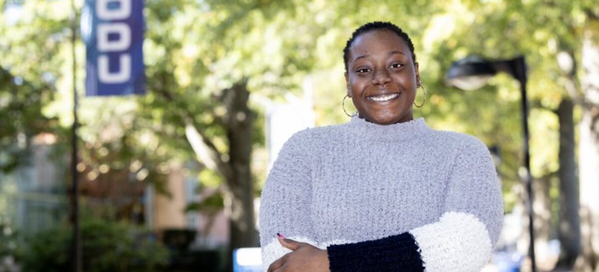 A practicum with Meals on Wheels led to a full-time job for Chiamaka Akujuobi, who recently received her second degree from Old Dominion University.
