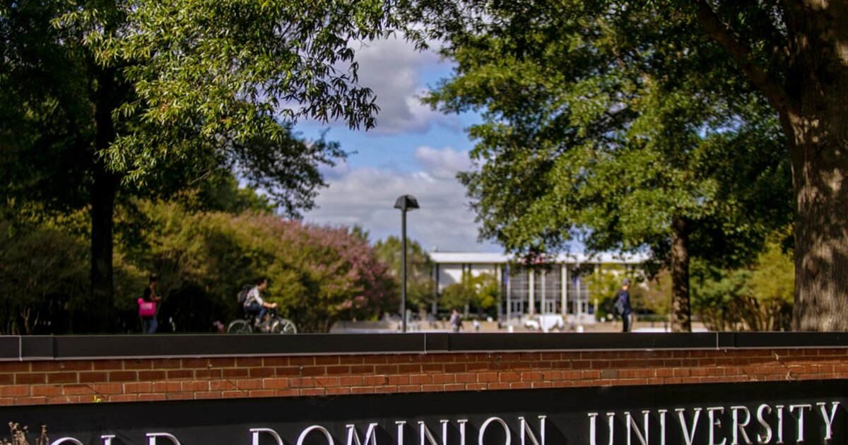 Photo of Old Dominion University campus with sign