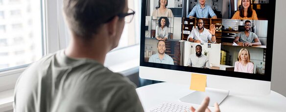 Online webinar stock image