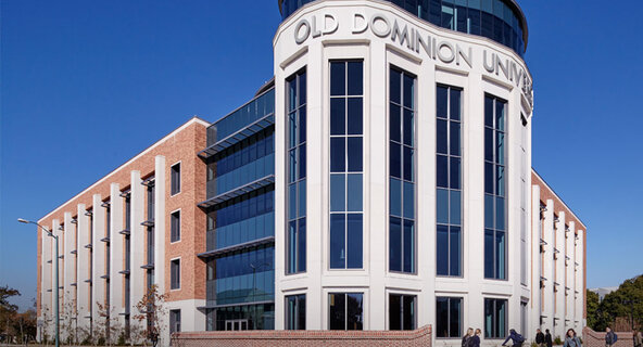 Photo of the campus building that houses the Darden College of Education & Professional Studies at Old Dominion University.