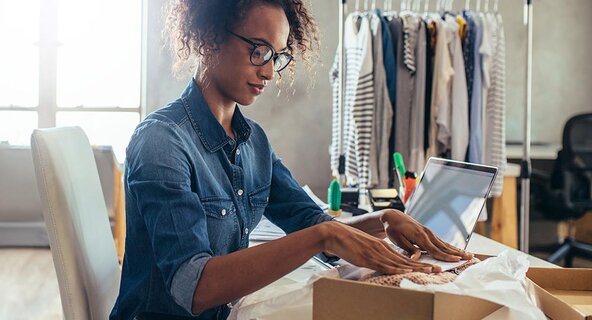 Woman working in a retail environment