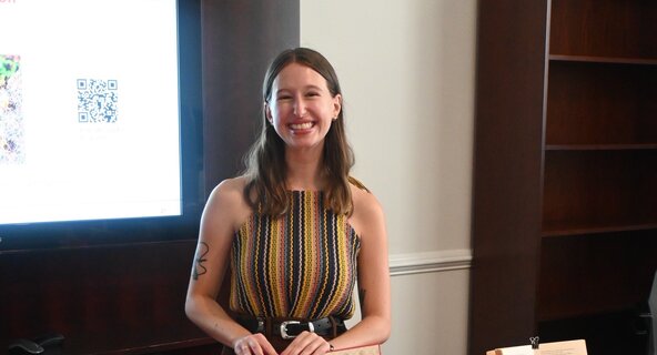 Colleen Rodgers ’27, a program specialist at the Library of Congress, is pursuing ODU's online MLIS to prepare for a collections-focused role. 