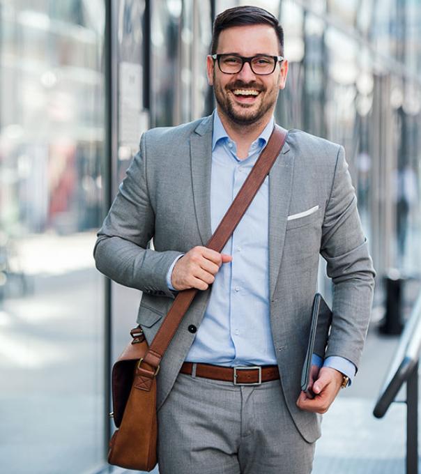 Man walking down the street