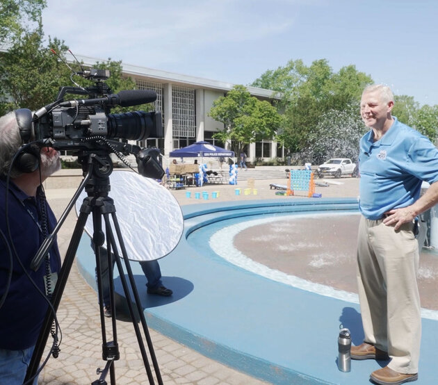 Digital Learning records a video segment on location