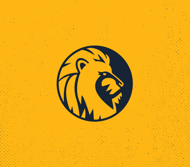 A bold gold phone background with a dark blue ODUGlobal lion coin in the center