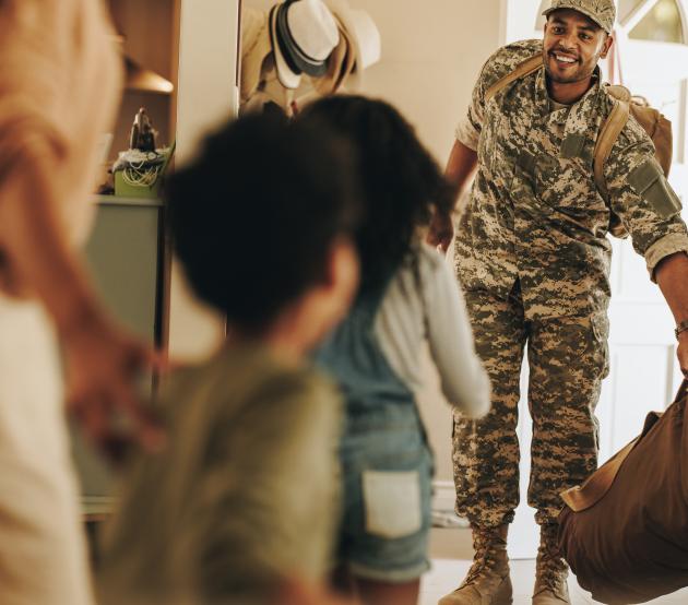 Military father comes home to his family. While serving he also takes advantage of ODUGlobal's Education Services and Scholarships