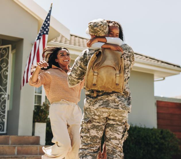 Military service member returns home from being deployed