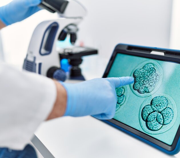 Exploring cellular research on a monitor