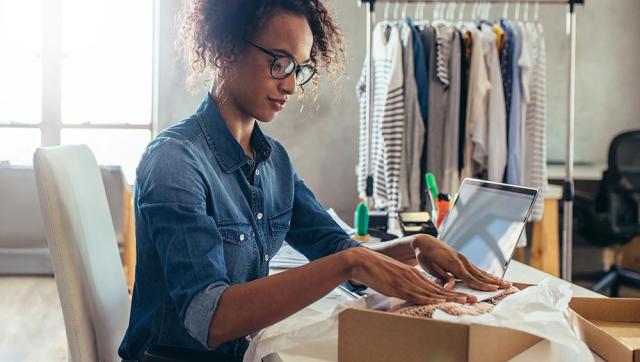 Woman working in a retail environment