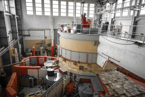 A high viewpoint over equipment in a nuclear power plant