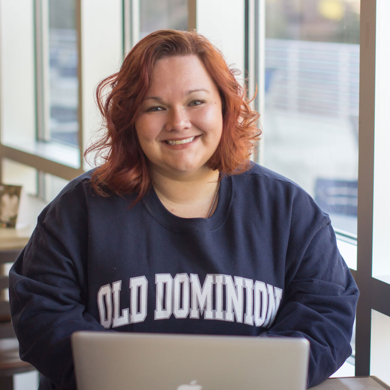 Online student studying at community college