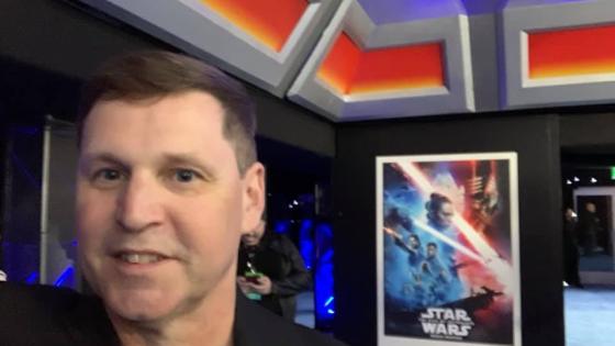 Man smiling at Star Wars Premiere