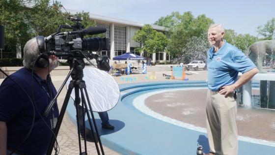 Digital Learning records a video segment on location