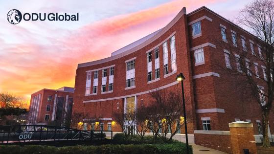 ODUGlobal Zoom background picturing Gornto Hall on main campus