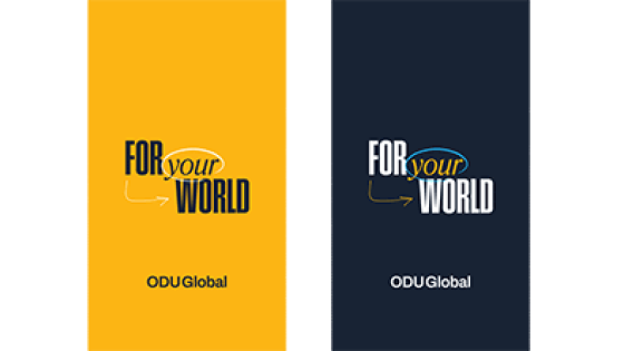 Preview of gold and dark blue mobile wallpaper that says "For Your World"