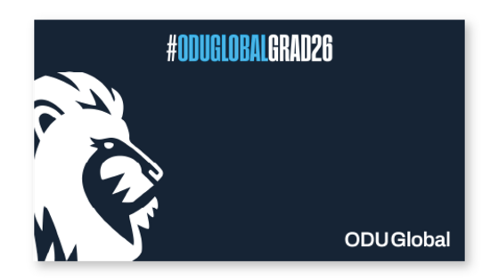 Dark blue Zoom background with Monarch logo and "ODUGlobalGrad ODU26."