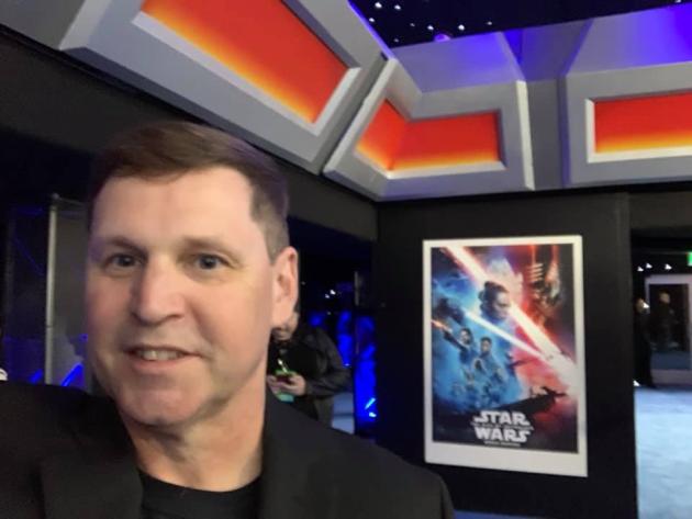 Man smiling at Star Wars Premiere