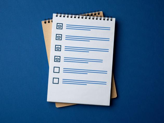Photo of a checklist with the Old Dominion University crown inside the check boxes