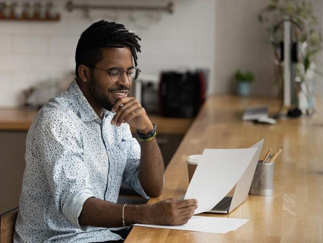 transfer student looking at transcript