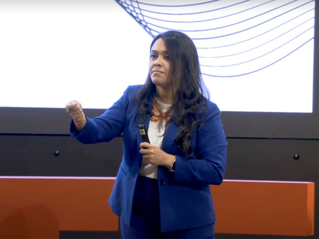 Bianca Negron presents a TEDx talk in Northern Virginia.
