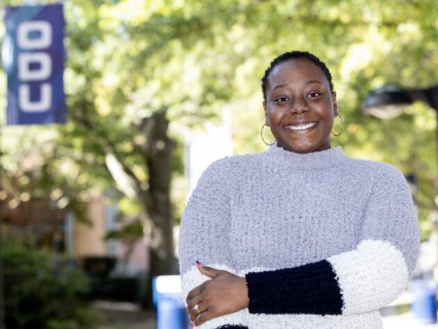 A practicum with Meals on Wheels led to a full-time job for Chiamaka Akujuobi, who recently received her second degree from Old Dominion University.