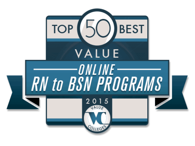 Value Colleges top 50 best RN to BSN award seal